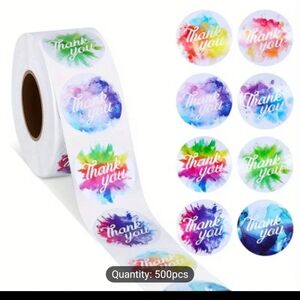 500 count thank you stickers tye dye New